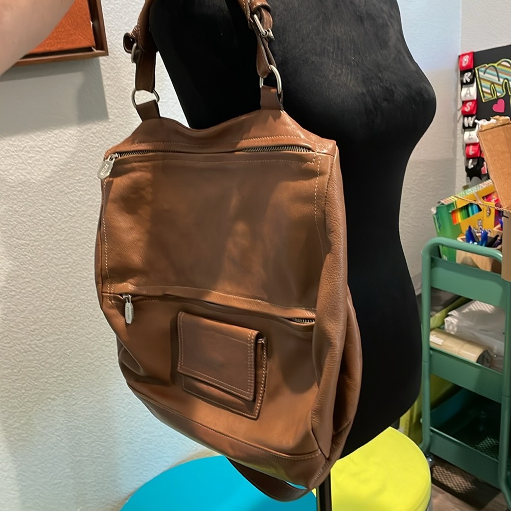 Classic Brown Leather Shoulder Bag -Crossbody Bag Women's Everyday Tote